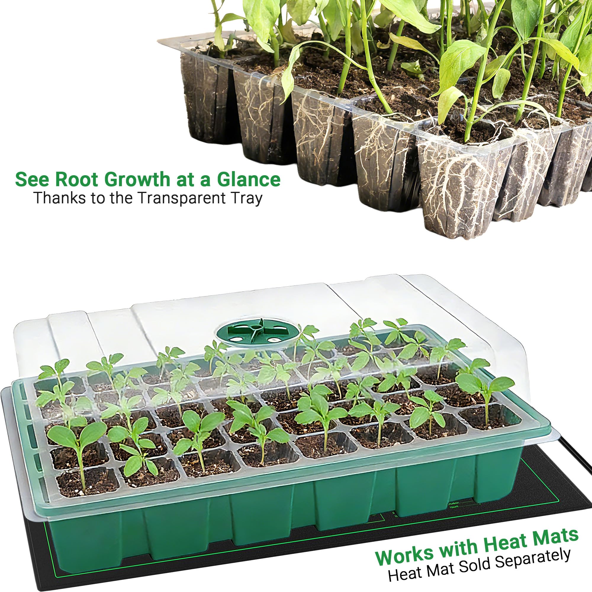 With Transparent Cover Greenho - Seed Starter Tray ulasan dan harga