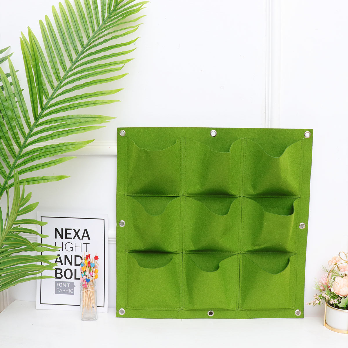 9-Pocket Wall Hanging Plant Ba - Indoor Herb Garden ulasan dan harga
