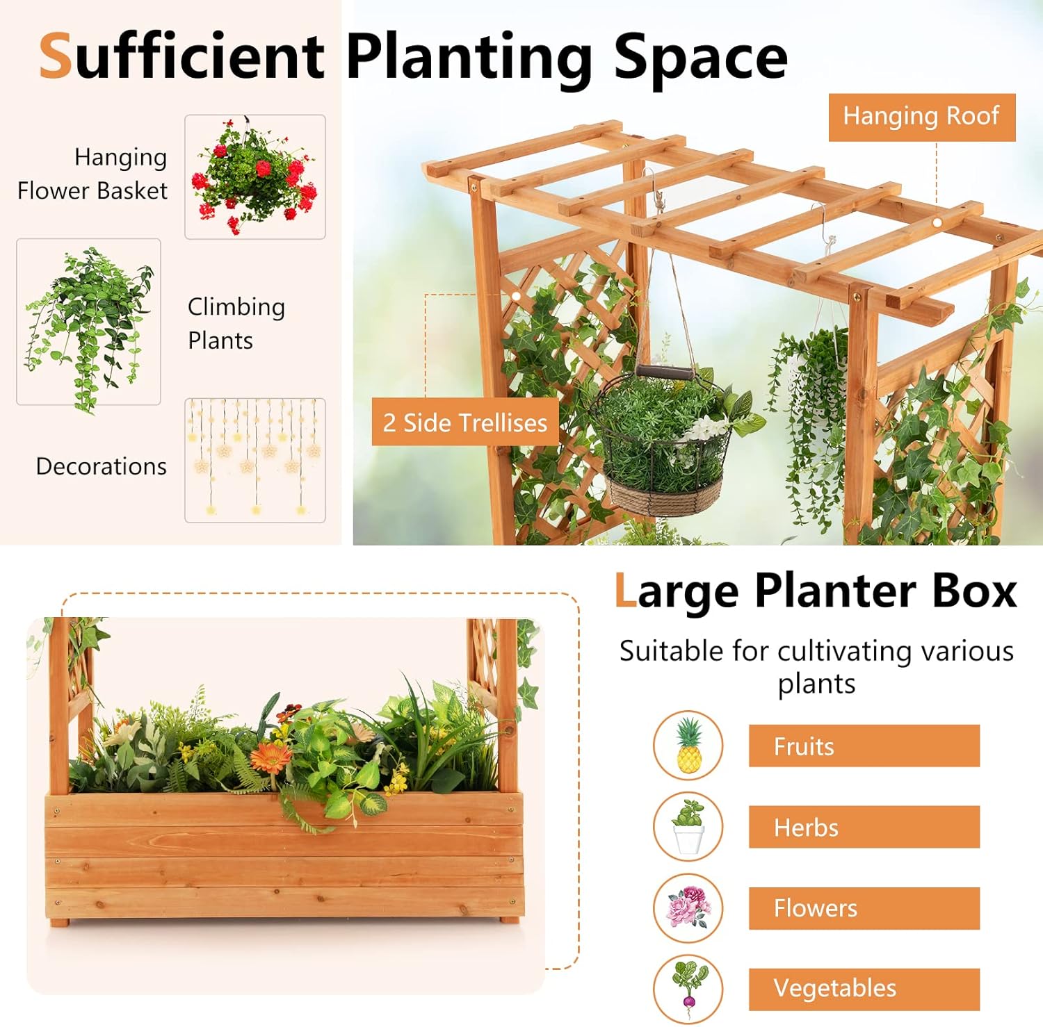 Wood Raised Garden Bed with Ar - Raised Garden Bed ulasan dan harga