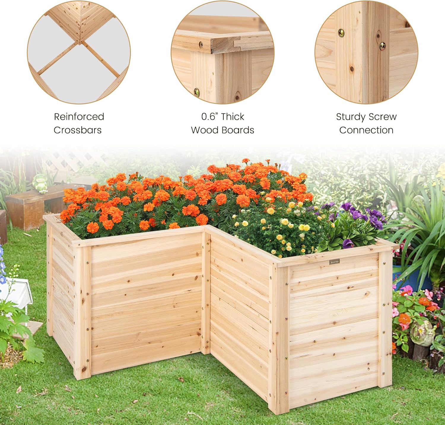 Outdoor Solid Wood Raised Gard - Raised Garden Bed ulasan dan harga