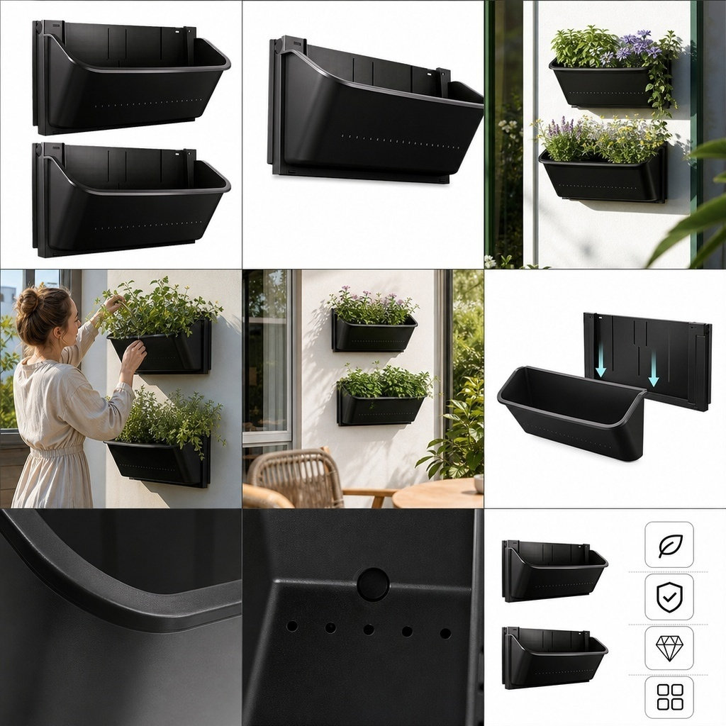 2Pcs Wall Mounted Planter Pots - Vertical Planter ulasan dan harga